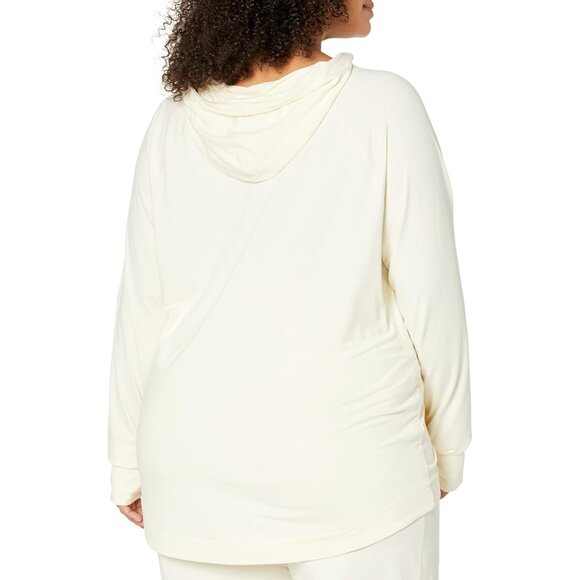 Women's Brushed Tech Stretch Popover Hoodie Plus Size Activewear - Picture 2 of 6